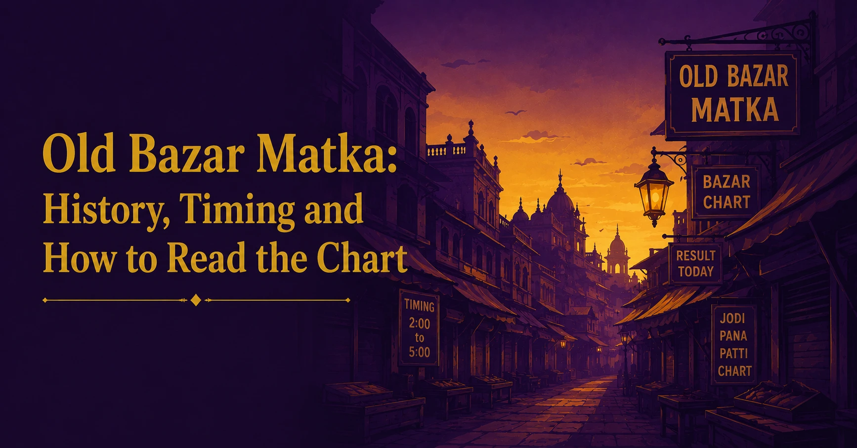 Old Bazar Matka: History, Timing and Chart Guide